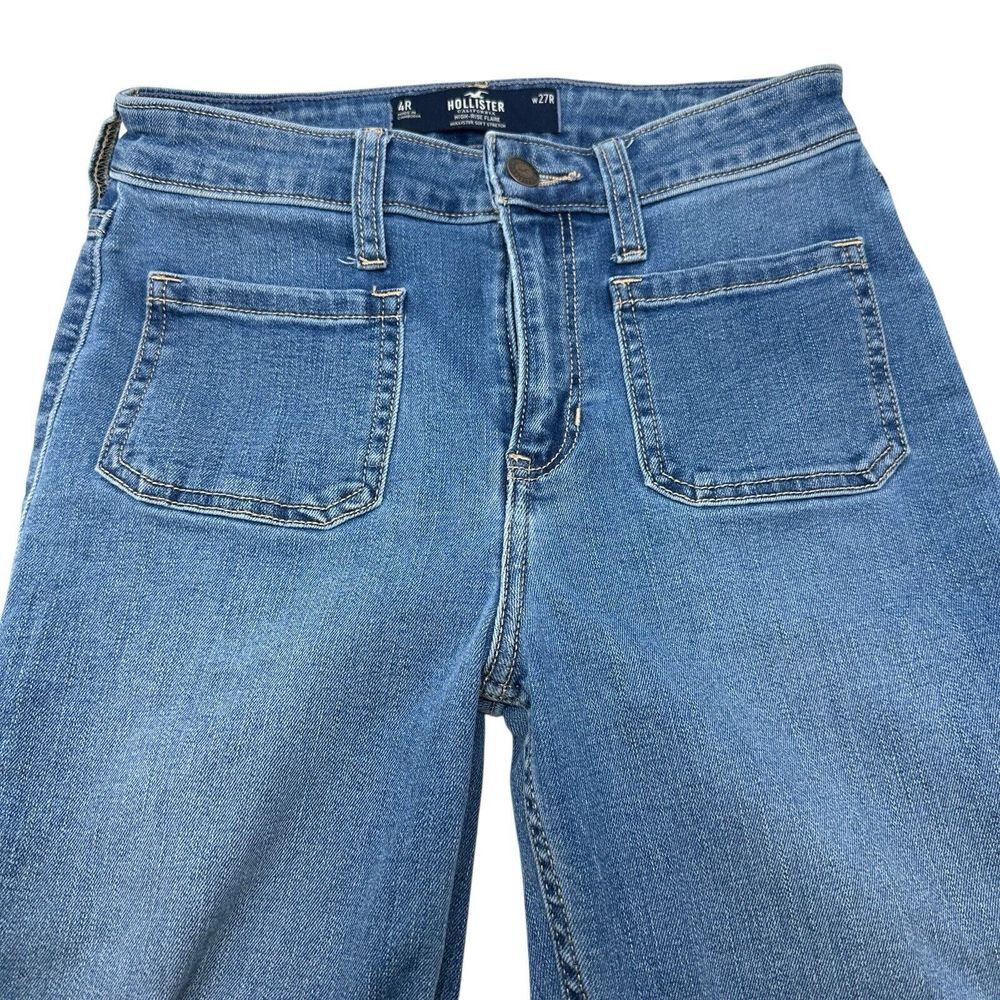 Hollister Jeans Womens High Rise Flare Light Wash Fade Stretch Denim 27R - Picture 7 of 11